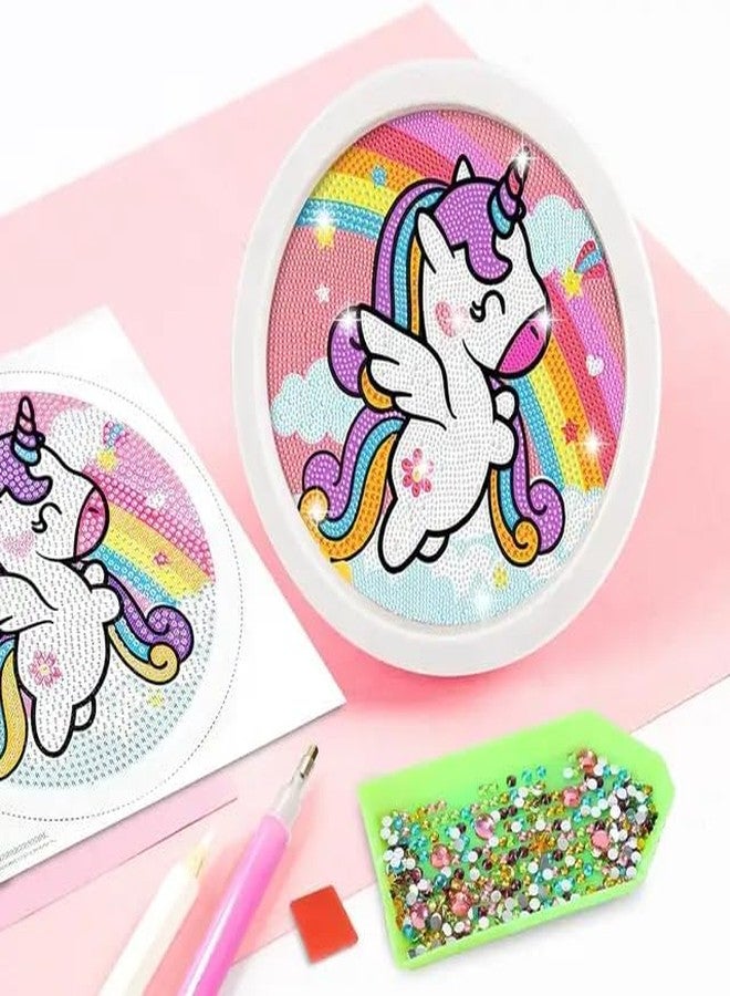 KTrading 5D Diamond Painting Kit for Kids with Wooden Frame | Cute Animal Art & Craft Activity for Children Age 6-12 Years | 6.7 Inch Diamond Painting Frame | Multicolor (Pack of 1) - Image 2